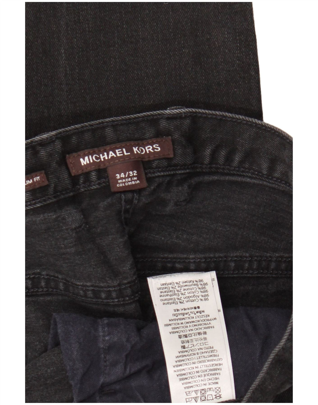 Michael Kors Mens Slim Jeans W34 L32 Black Cotton
