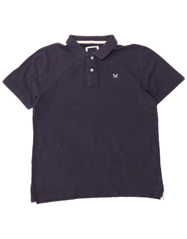 CREW CLOTHING Mens Polo Shirt XL Navy Blue Cotton