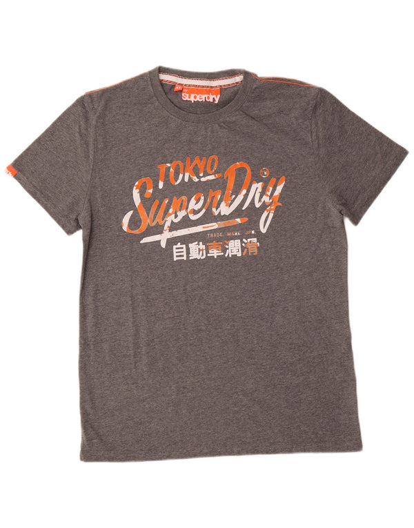 Superdry Mens Graphic T-Shirt Top XL Grey Cotton
