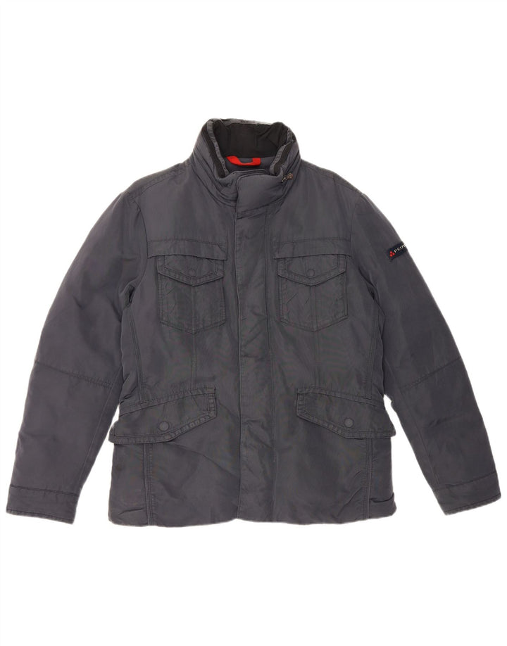 PEUTEREY Mens Padded Jacket UK 38 Medium Navy Blue Polyamide