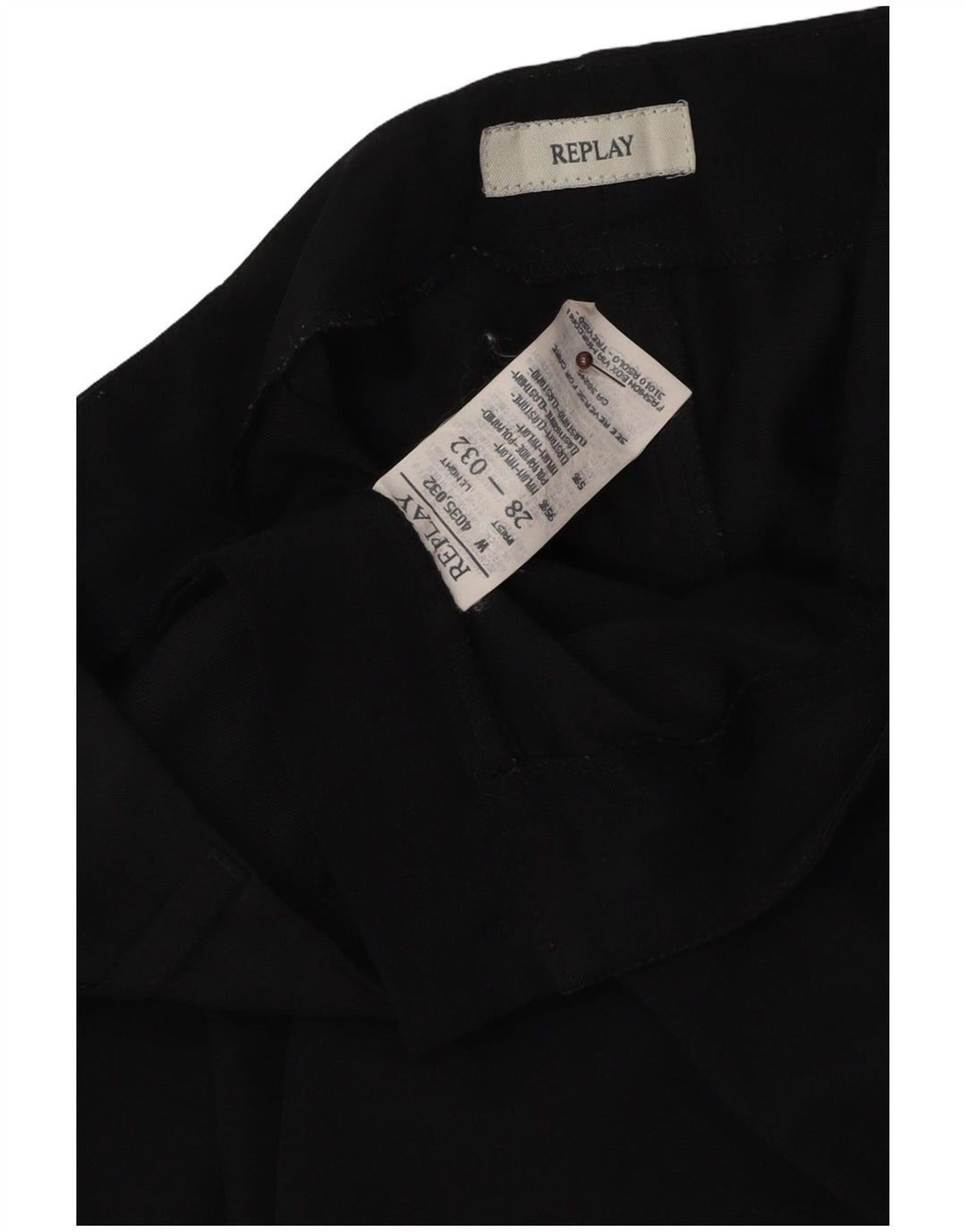 Replay Womens Straight Casual Trousers W28 L32 Black Polyamide