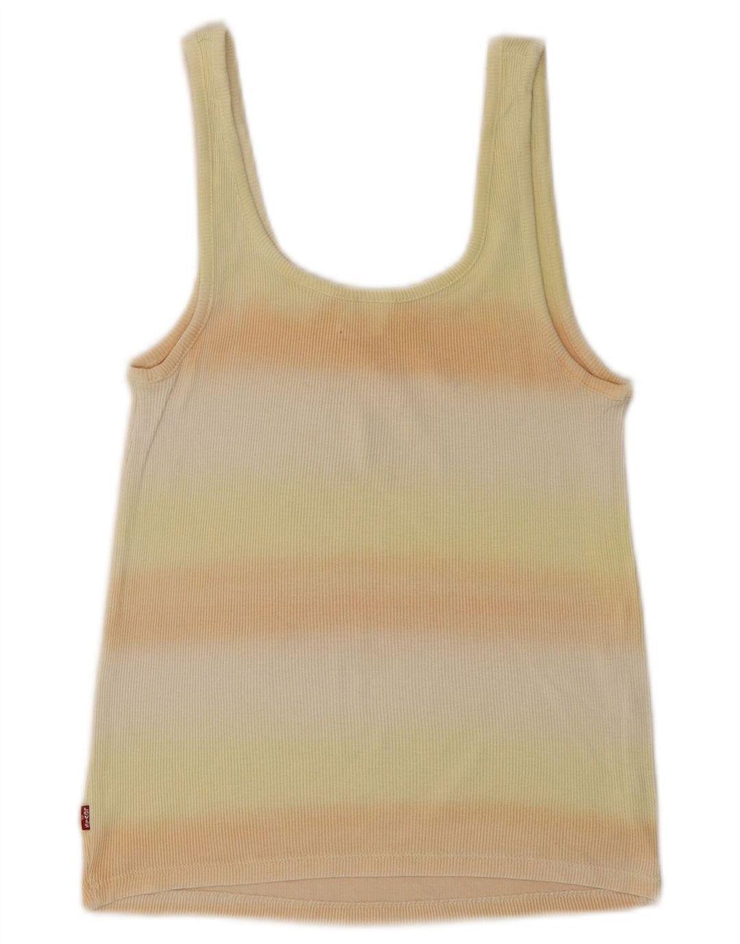 LEVI'S Womens Crop Vest Top UK 8 Small Yellow Striped