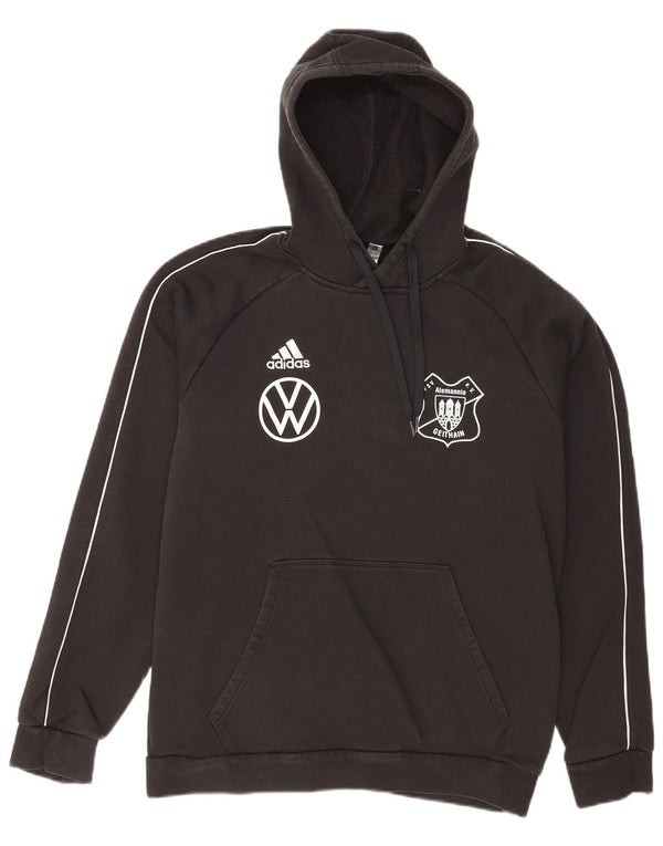 Adidas Mens FSV Alemannia Geithain Graphic Hoodie Jumper Large Black Cotton