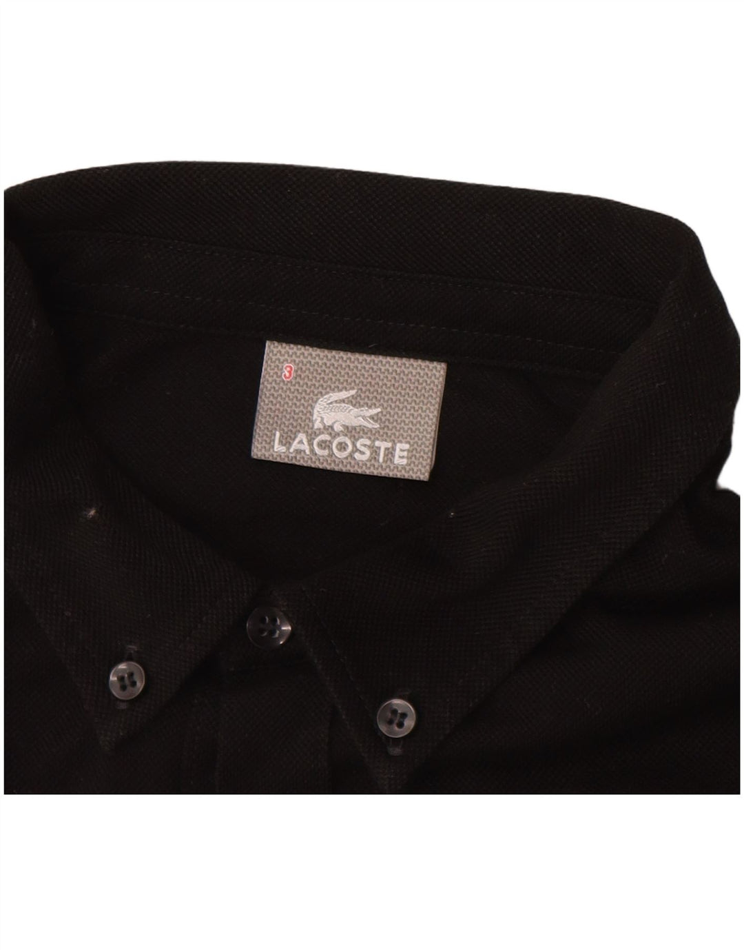 LACOSTE Mens Pullover Shirt Size 3 Small Black Cotton