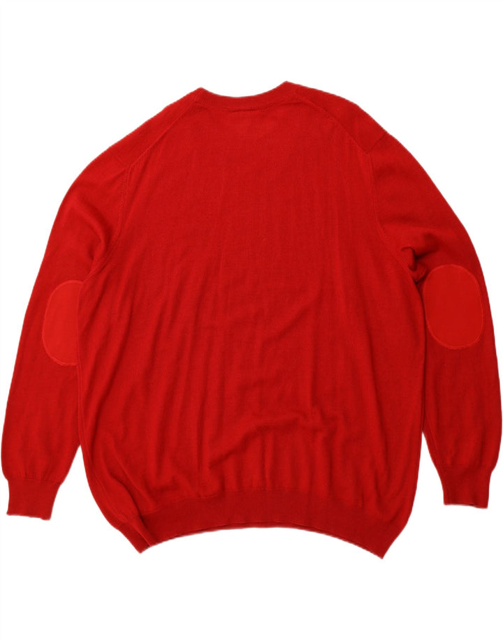 Lacoste Mens Classic Fit Crew Neck Jumper Sweater Size 8 3XL Red Wool