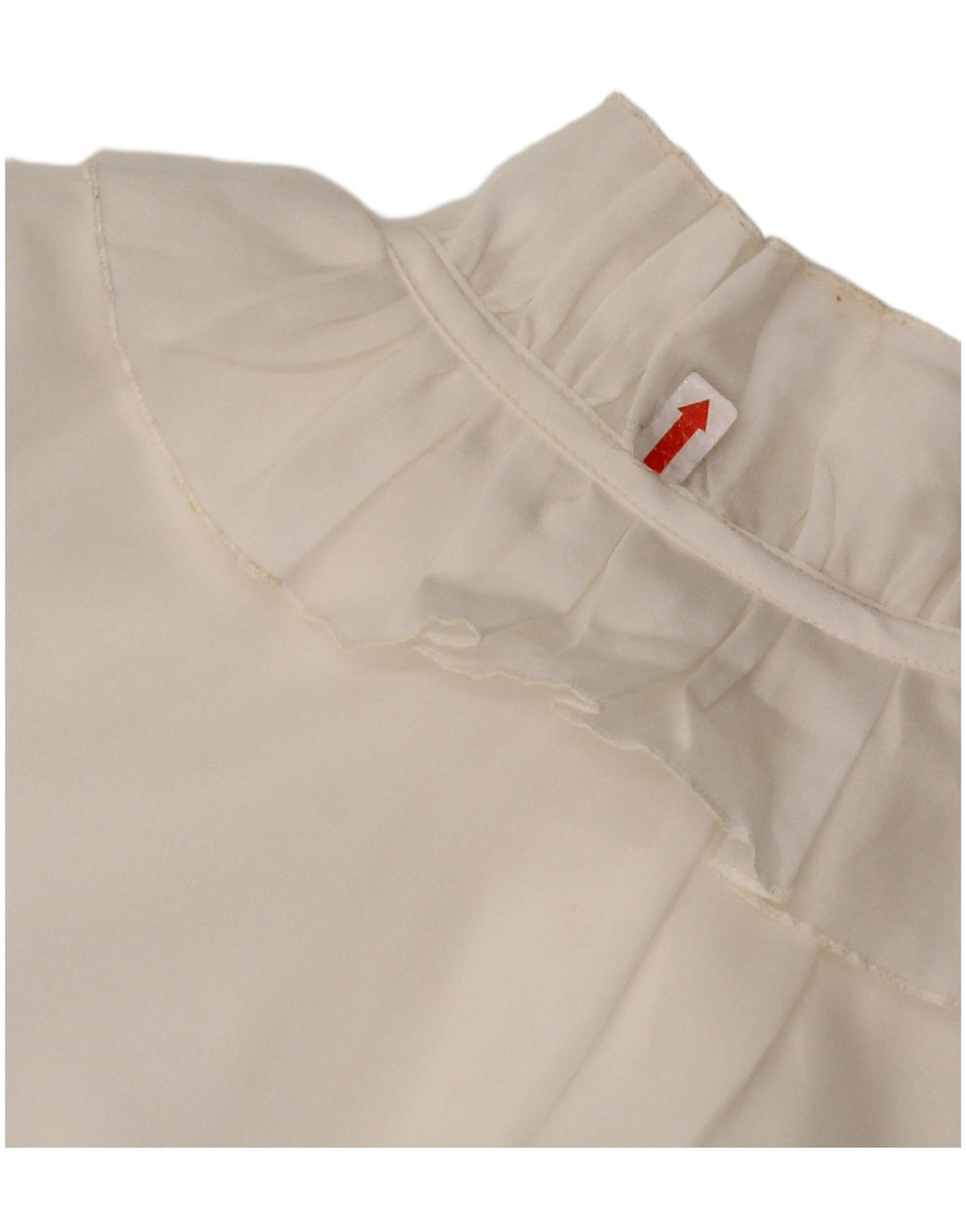 VINTAGE Womens Ruffle Front Shirt Blouse UK 16 Large White