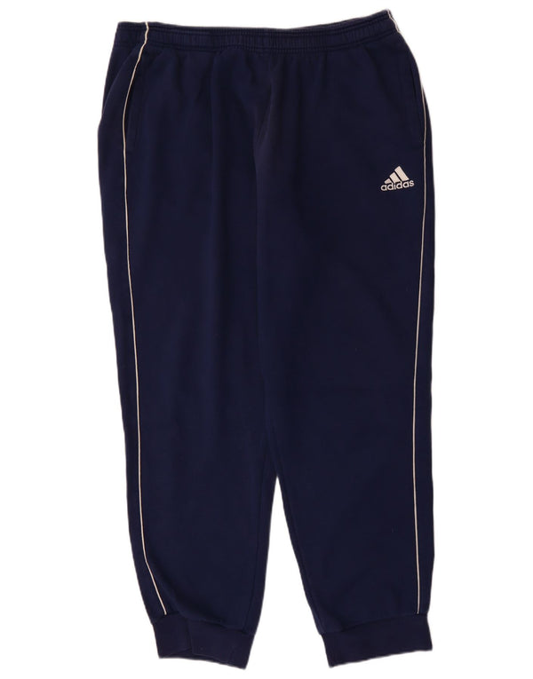 ADIDAS Mens Tracksuit Trousers Joggers 2XL  Navy Blue Cotton