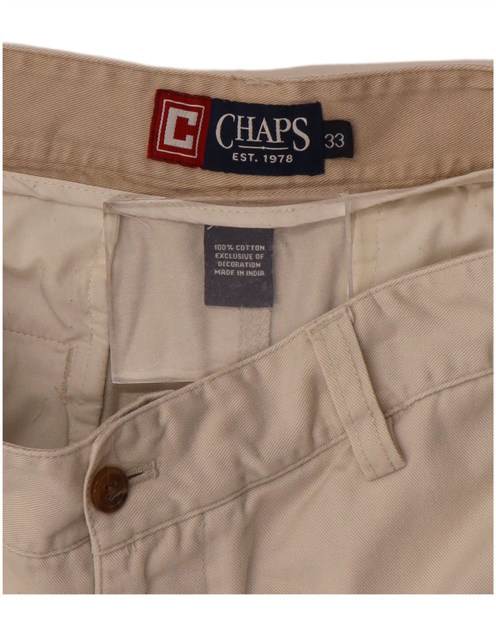 CHAPS Mens Chino Shorts W33 Medium  Beige Cotton