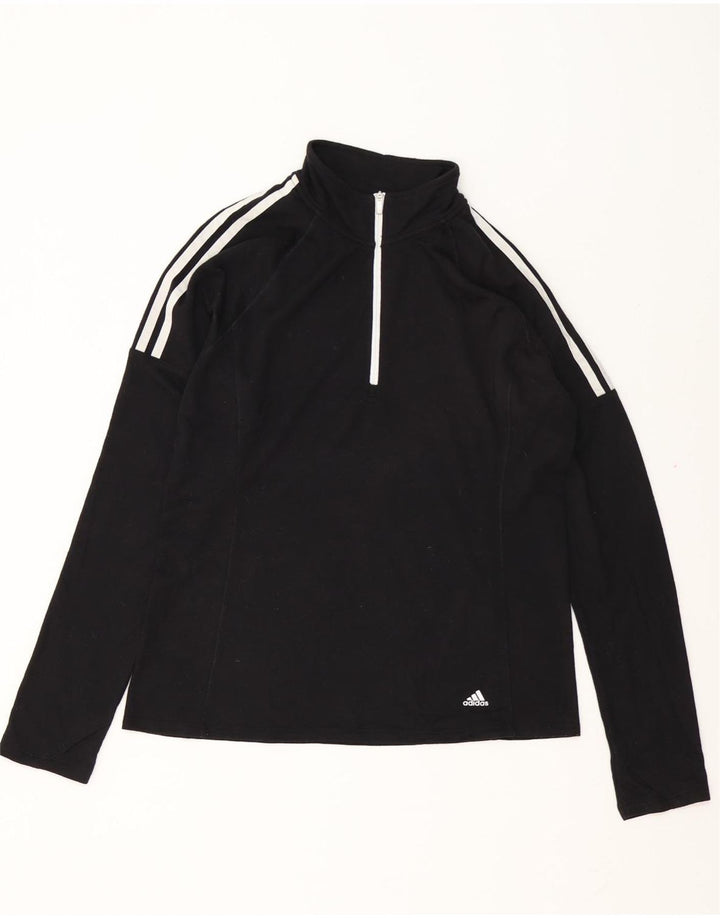 Adidas Mens Zip Neck Pullover Tracksuit Top Medium Black Polyester