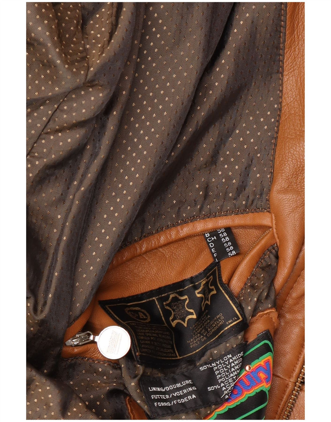 WESTBURY Mens Leather Jacket EU 58 2XL Brown Leather