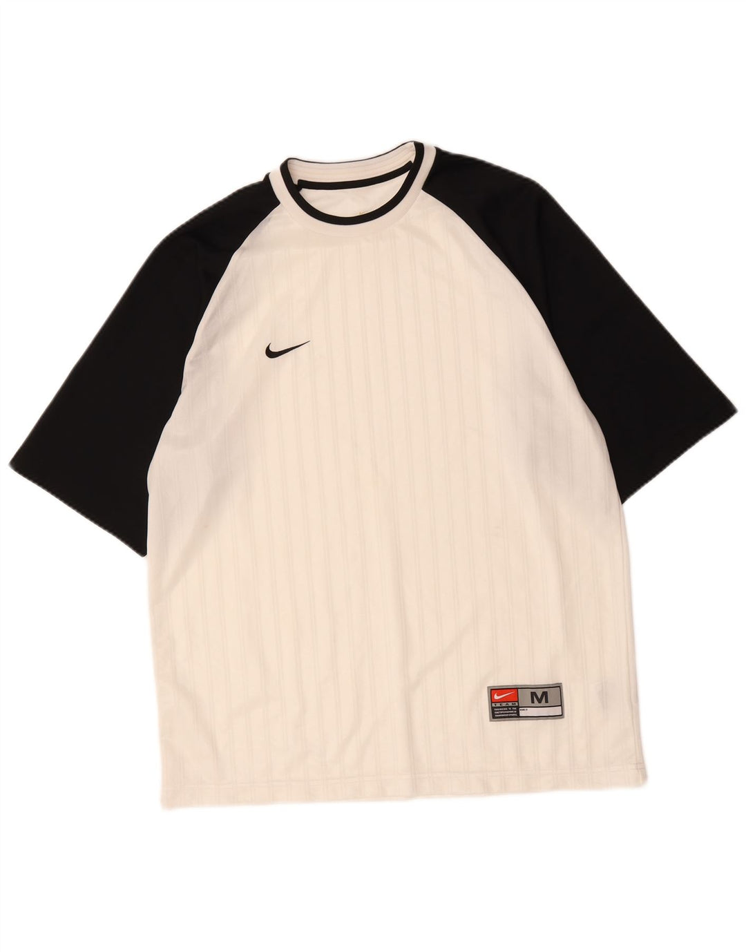 Nike Mens T-Shirt Top Medium White Colourblock Polyester