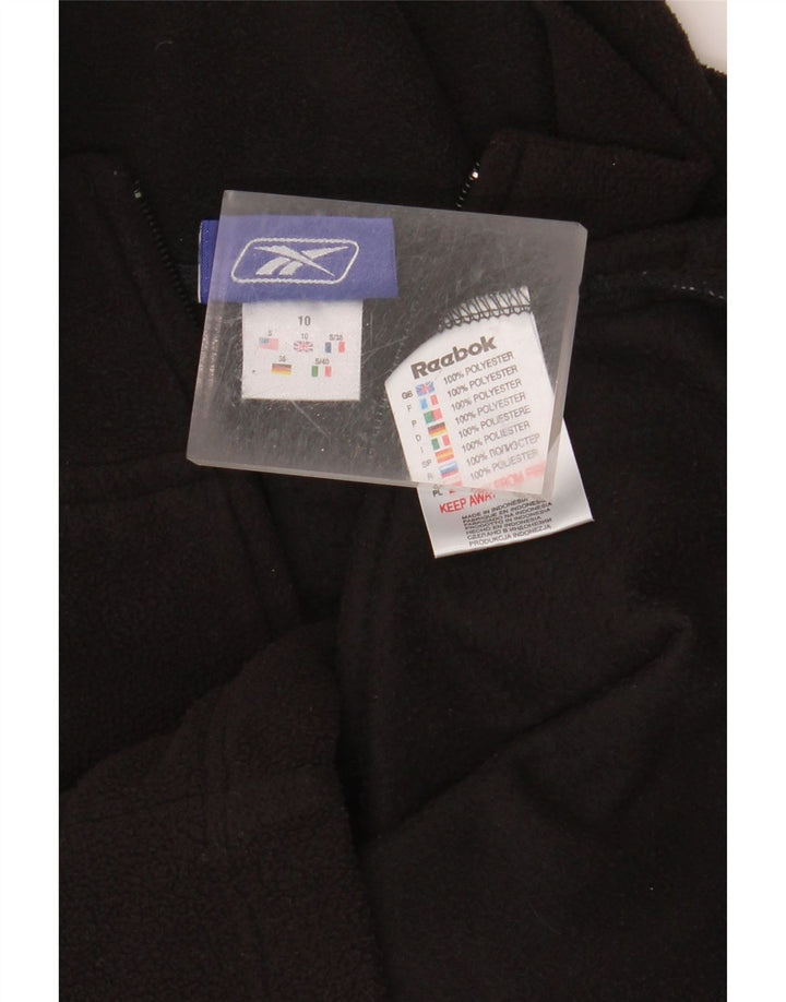 REEBOK Womens Fleece Jacket UK 10 Small Black Polyester