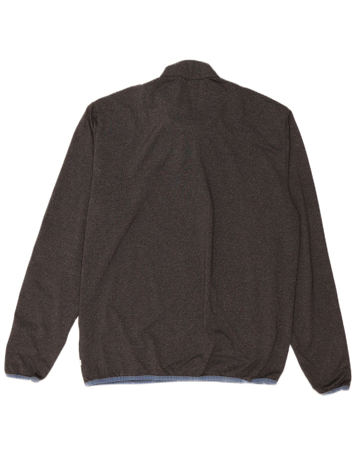 CALVIN KLEIN Mens Zip Neck Pullover Tracksuit Top XL Grey Polyester