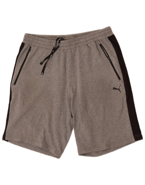 Puma Mens Sport Shorts Large  Grey Colourblock Cotton