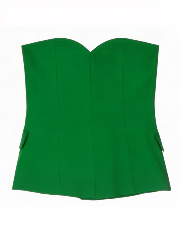 Zara Womens Crop Strapless Top UK 10 Small Green