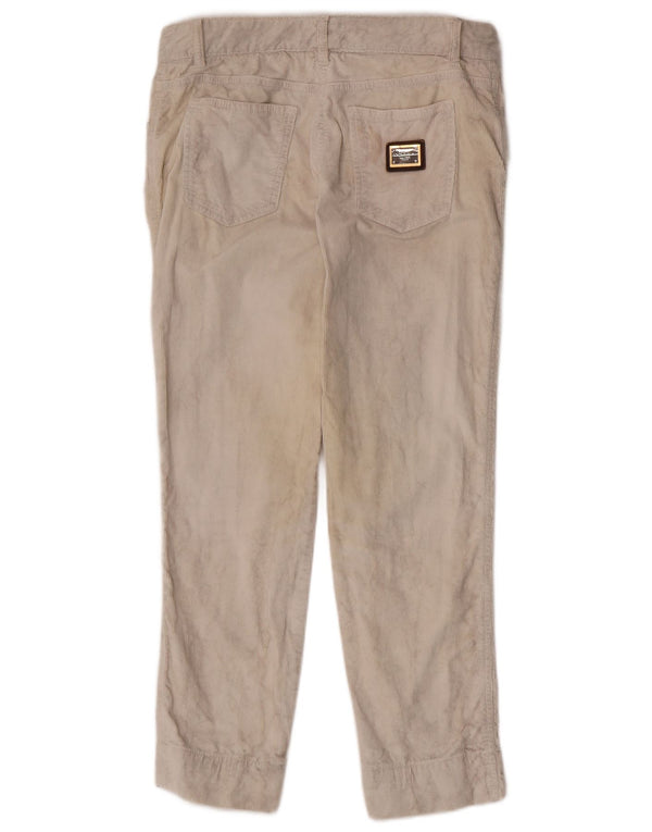 Dolce & Gabbana Womens Tapered Corduroy Trousers IT 42 Medium W28 L27 Beige