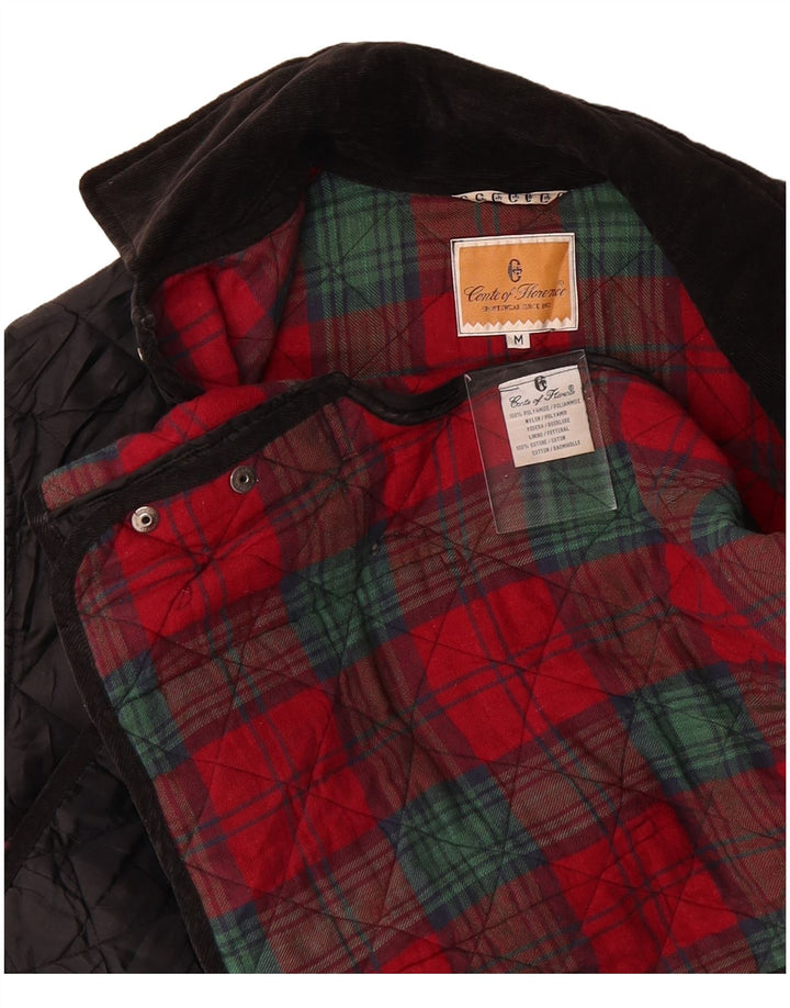 CONTE OF FLORENCE Mens Quilted Jacket UK 38 Medium Black Polyamide