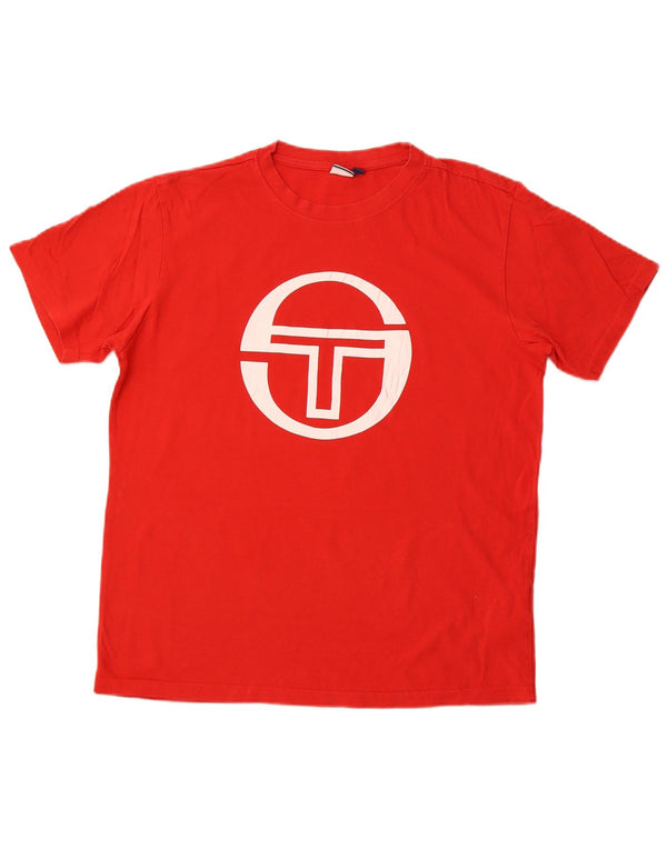 Sergio Tacchini Mens Graphic T-Shirt Top Large Red Cotton