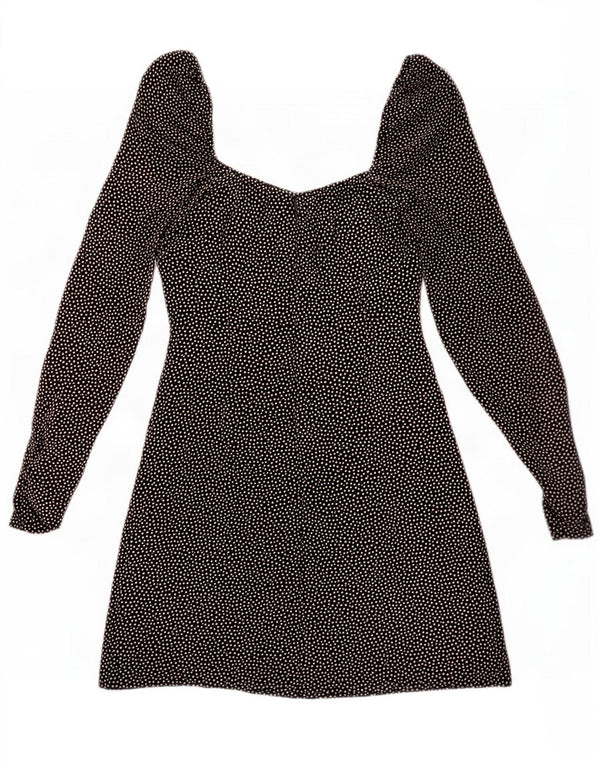 Zara Womens Mini Off Shoulder Dress UK 6 XS Black Spotted