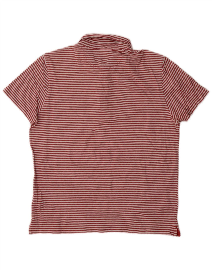 Champion Mens Polo Shirt Large Red Striped Cotton