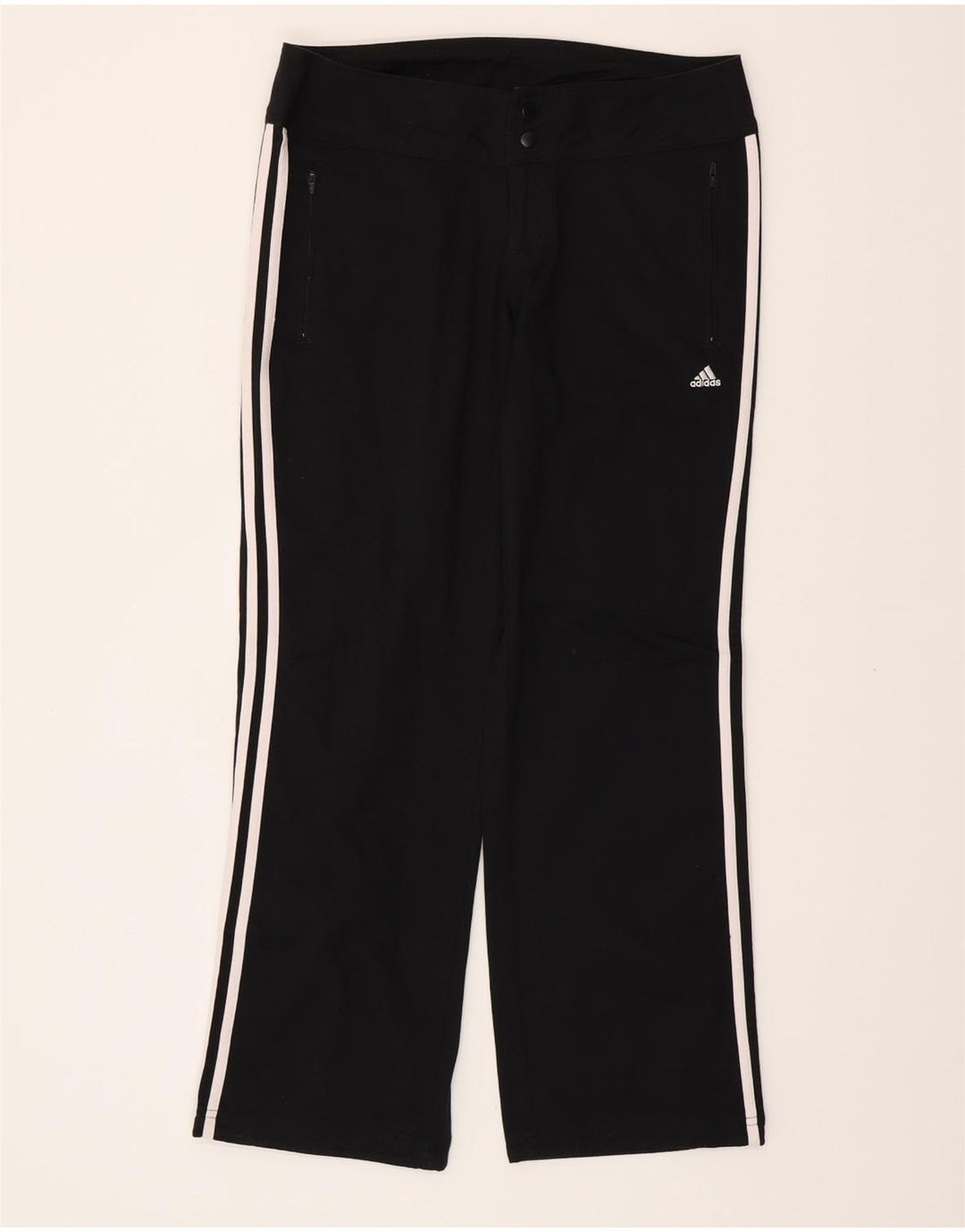 ADIDAS Womens Climalite Casual Trousers UK 12 Medium W32 L30 Black
