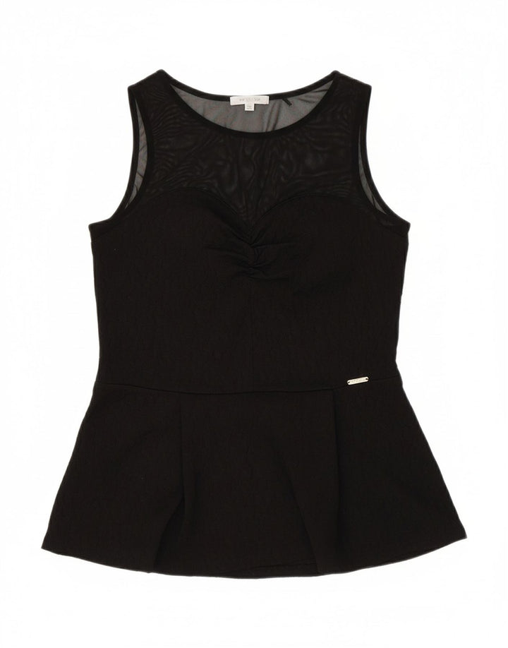 GUESS Womens Sleeveless Blouse Top UK 12 Medium Black Polyester