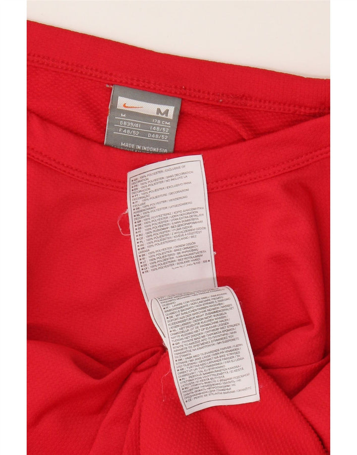 Nike Mens T-Shirt Top UK 39/41 Medium Red Polyester