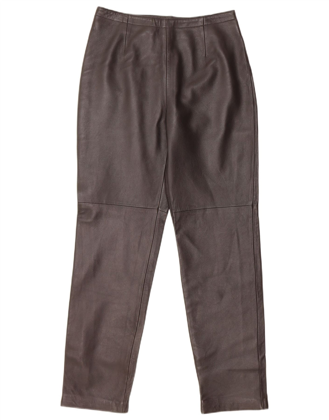 GIANNI Womens Tapered Leather Trousers US 4 Small W26 L28 Brown Leather