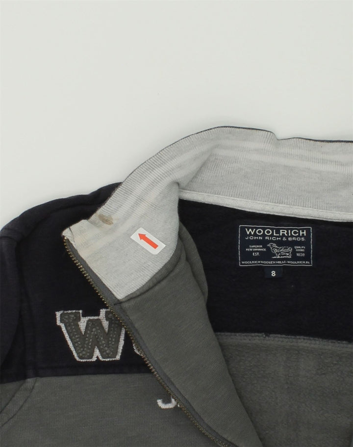 WOOLRICH Boys Tracksuit Top Jacket 7-8 Years Grey Colourblock Cotton | Vintage Woolrich | Thrift | Second-Hand Woolrich | Used Clothing | Messina Hembry 