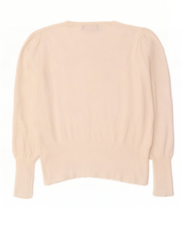 Marks & Spencer Womens Boat Neck Jumper Sweater UK 18 XL White Viscose