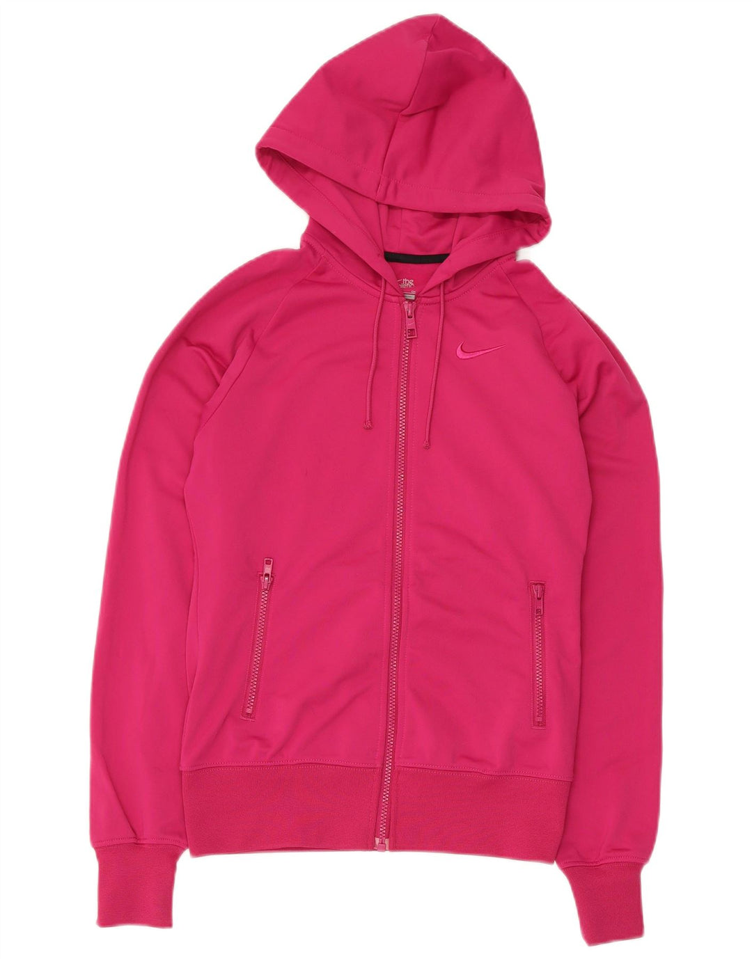 Nike Womens Zip Hoodie Sweater UK 10 Small Pink Polyester