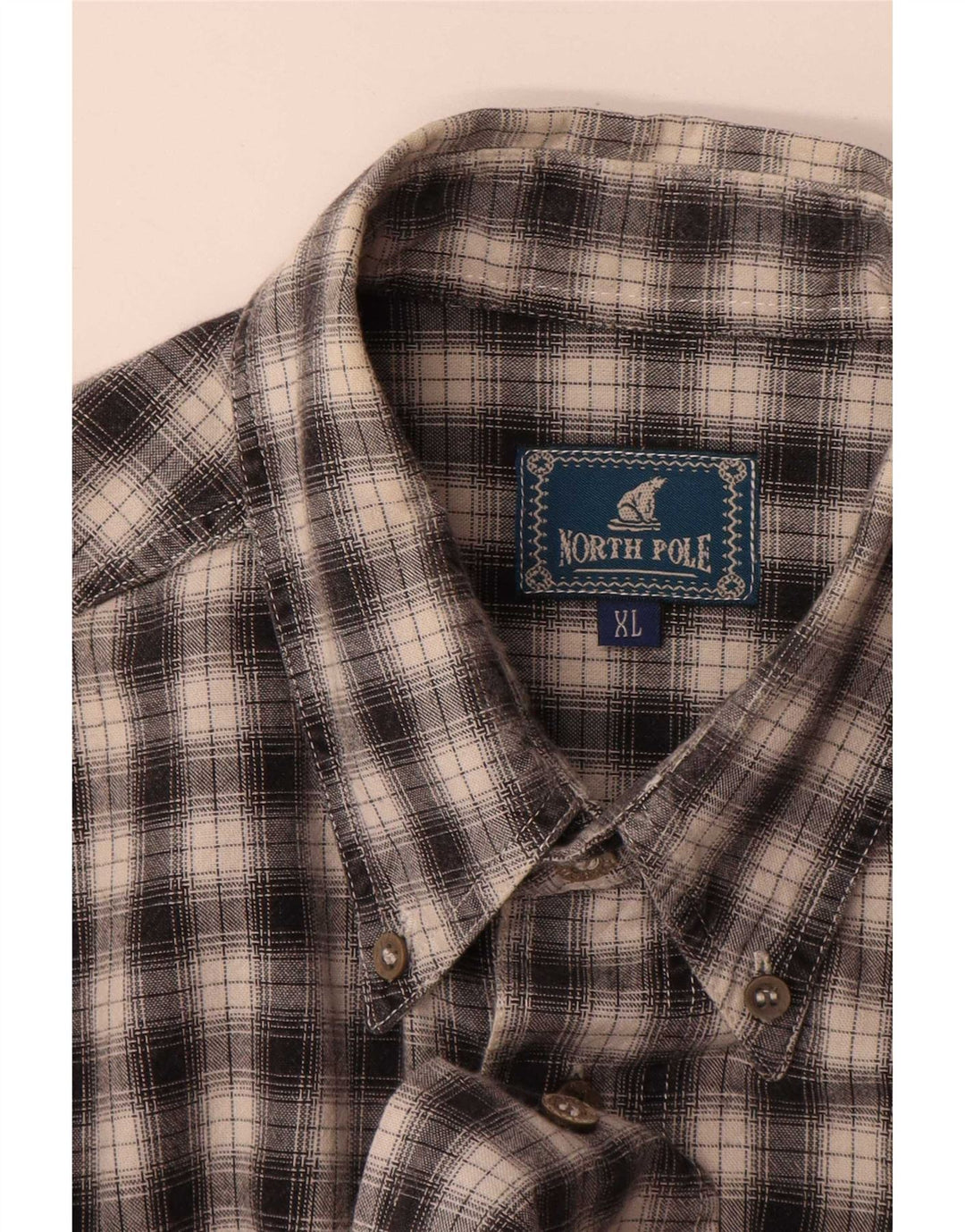 North Pole Mens Flannel Shirt XL Black Check