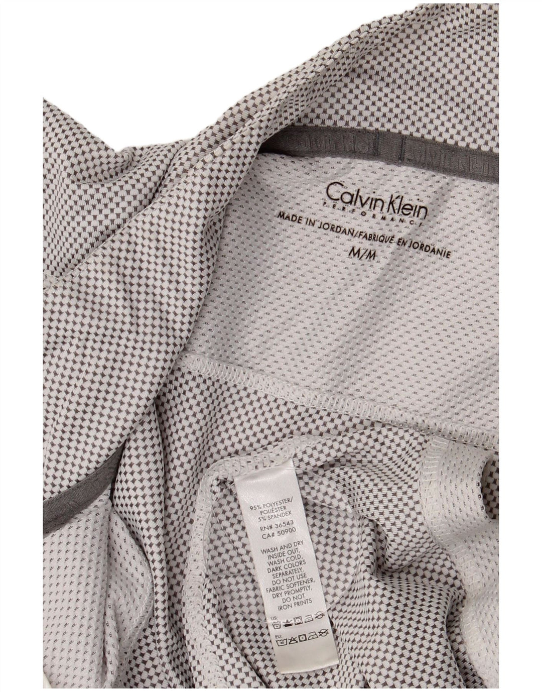 CALVIN KLEIN Mens Zip Neck Pullover Tracksuit Top Medium Grey Spotted