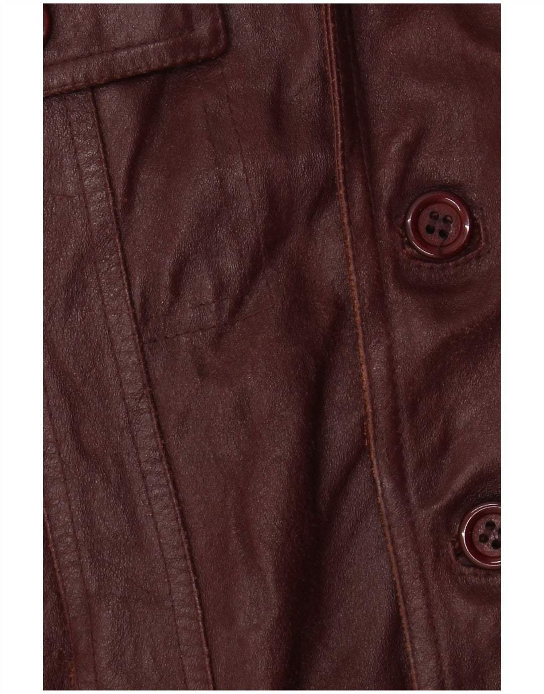 VINTAGE Mens 4 Button Leather Blazer Jacket IT 50 Large Burgundy Leather