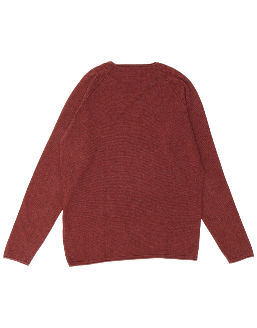 Jack & Jones Mens Crew Neck Jumper Sweater Medium Burgundy Cotton