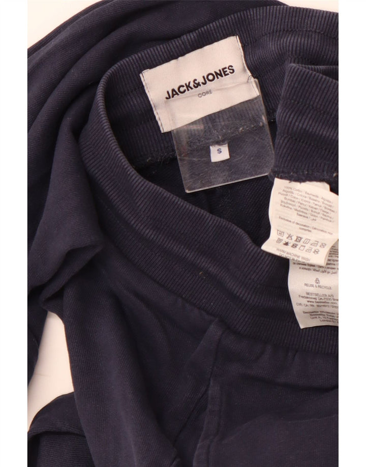 JACK & JONES Mens Tracksuit Trousers Joggers Small  Navy Blue Cotton