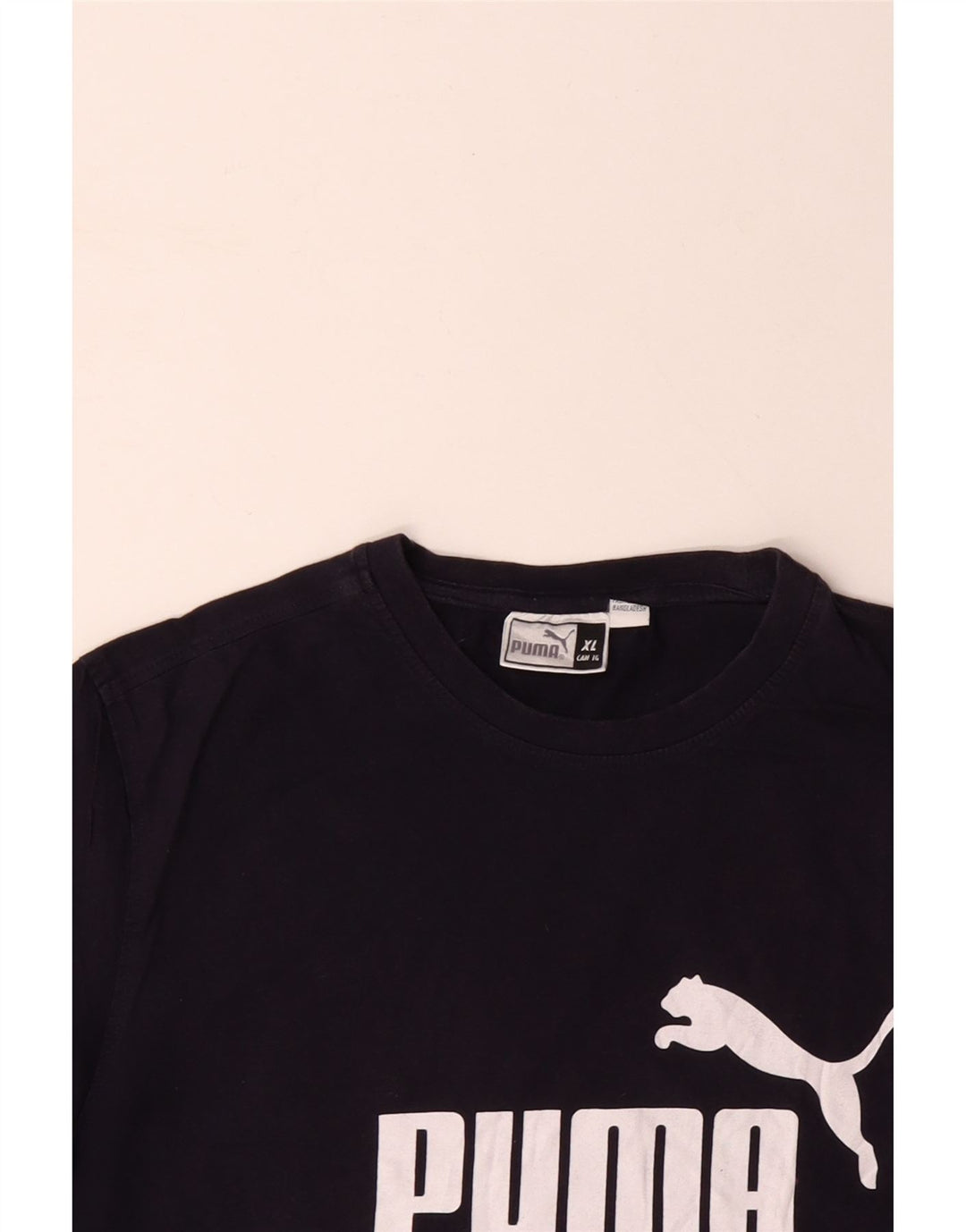 PUMA Mens Graphic T-Shirt Top XL Navy Blue Cotton