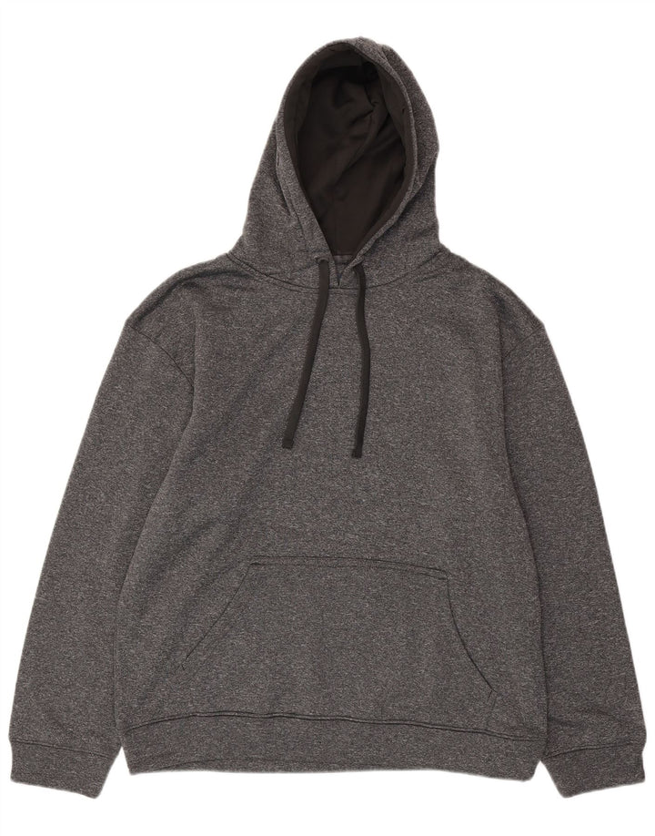 CHAMPION Mens Hoodie Jumper Large Grey Flecked Polyester