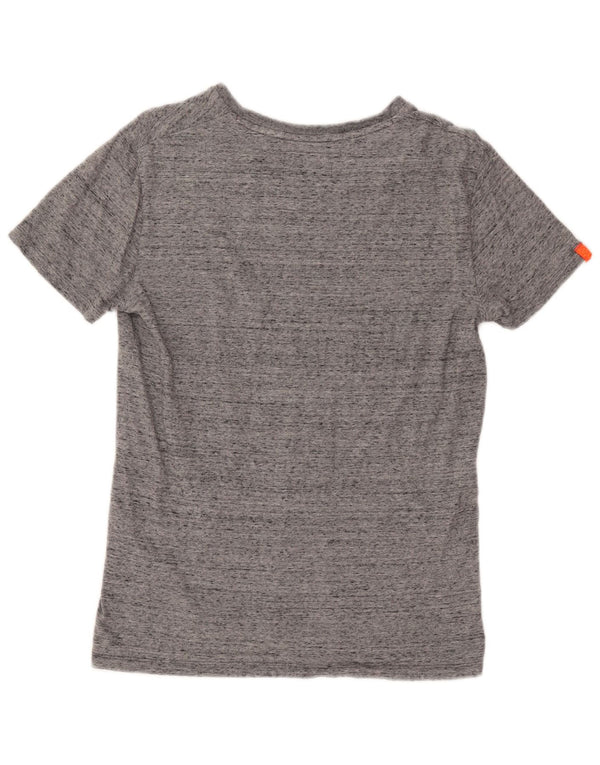 SUPERDRY Mens T-Shirt Top Small Grey Flecked Cotton