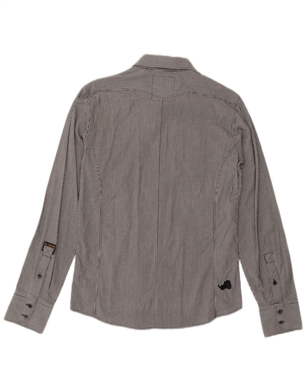 G-Star Mens Military Shirt Small Grey Pinstripe Cotton