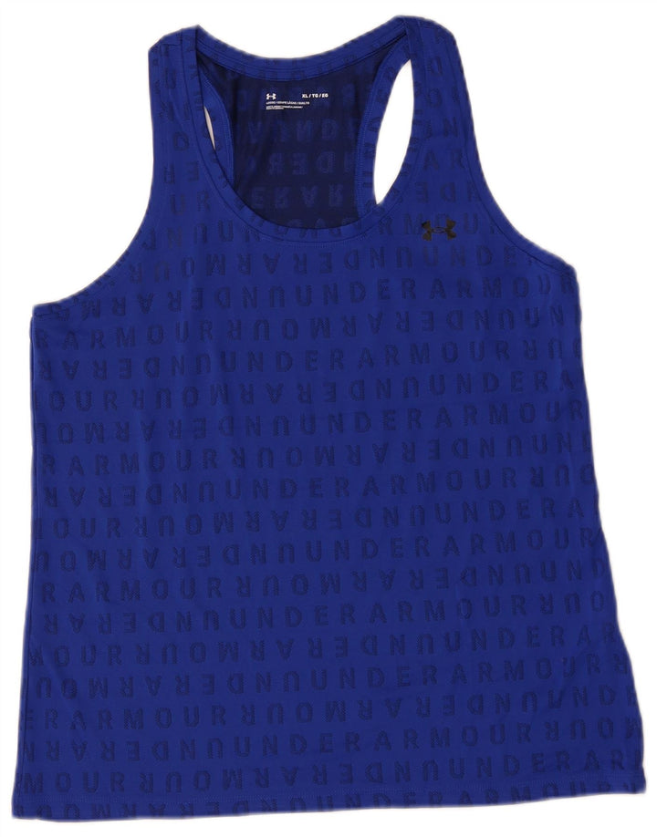 UNDER ARMOUR Womens Graphic Vest Top UK 18 XL Blue Polyester