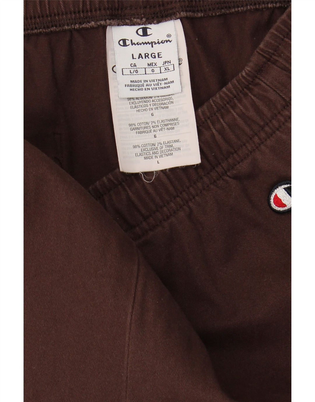 CHAMPION Womens Tracksuit Trousers Joggers UK 14 Large Brown Cotton