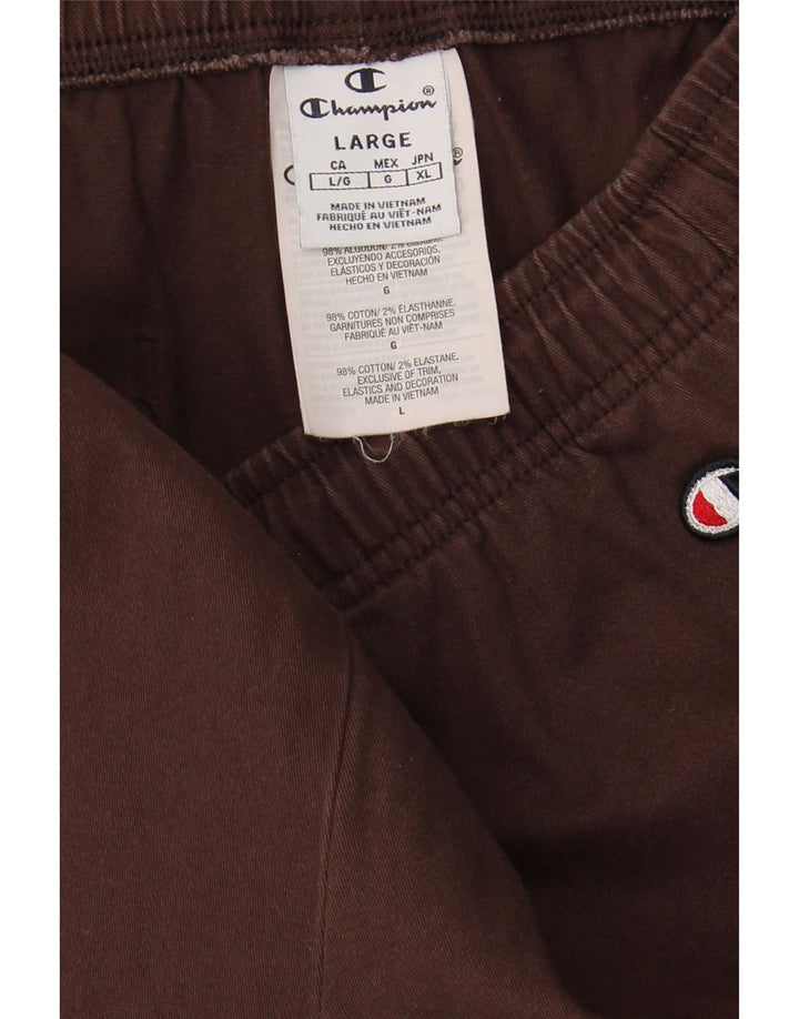 CHAMPION Womens Tracksuit Trousers Joggers UK 14 Large Brown Cotton