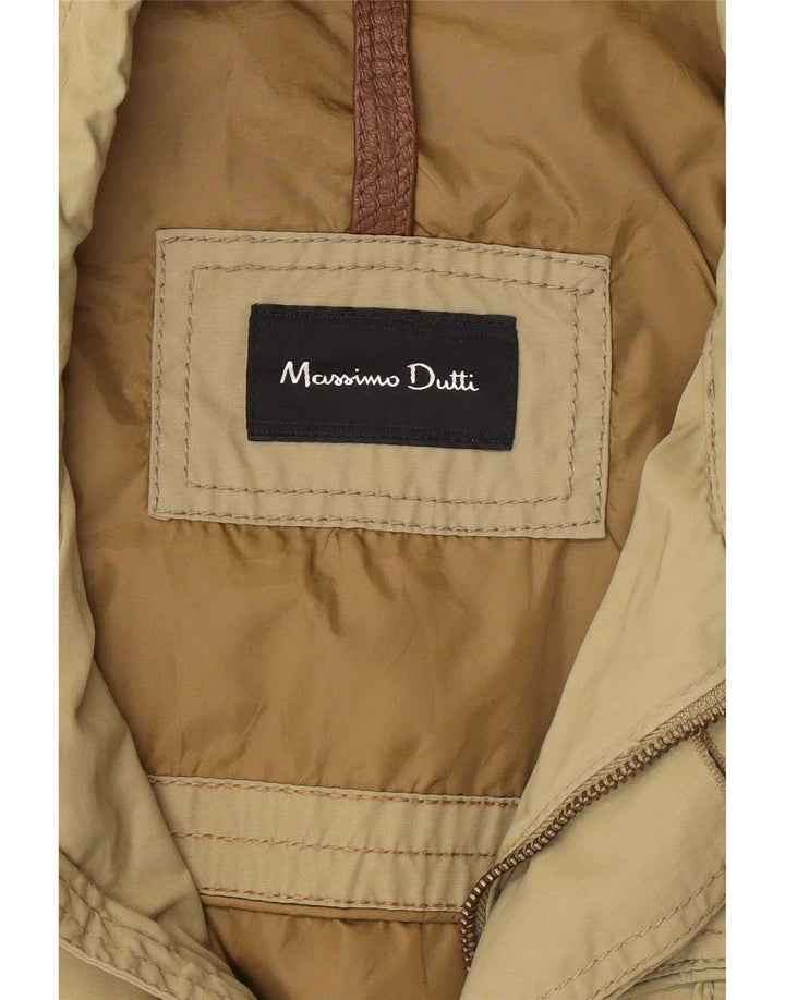 Massimo Dutti Mens Utility Jacket UK 44 2XL Khaki Nylon