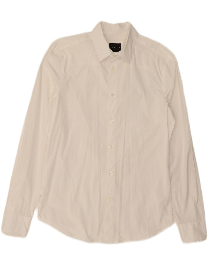 SISLEY Mens Slim Fit Shirt Size 40 15 3/4 Medium White Vintage Sisley and Second-Hand Sisley from Messina Hembry 