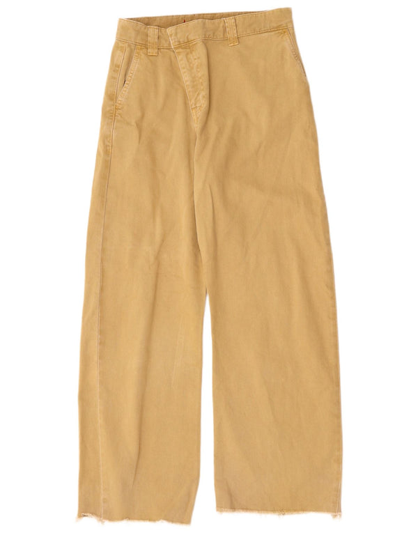 Zara Womens High Waist Wide Leg Jeans XS W28 L28 Beige