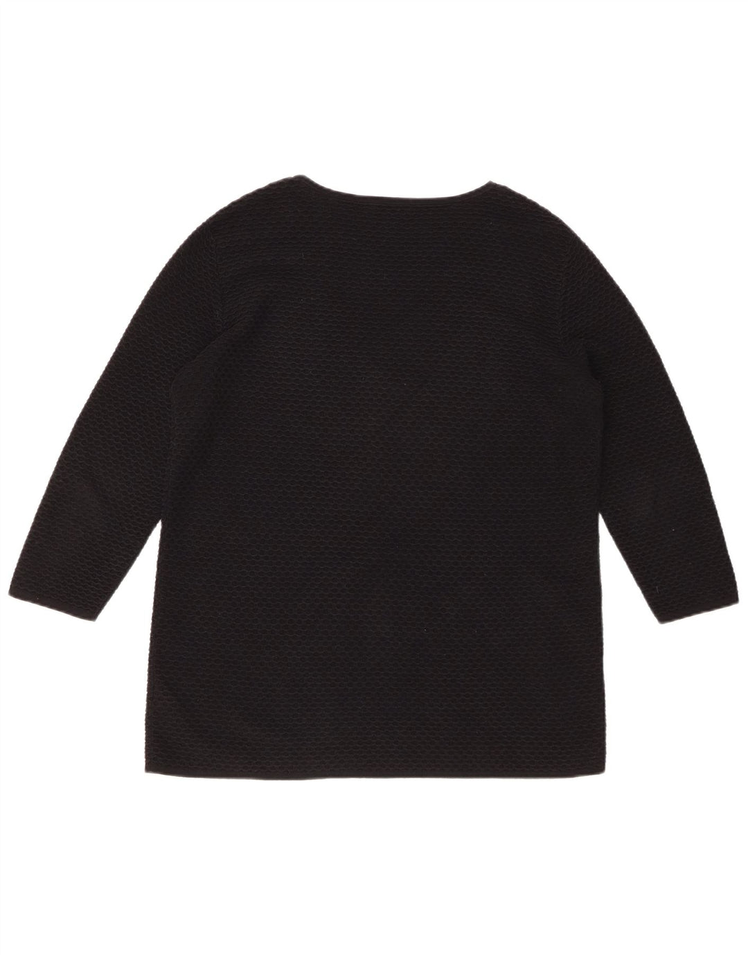 COS Womens Top 3/4 Sleeve UK 14 Medium Black Cotton