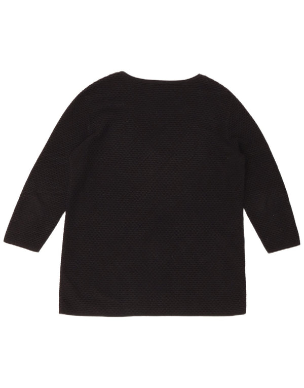 COS Womens Top 3/4 Sleeve UK 14 Medium Black Cotton