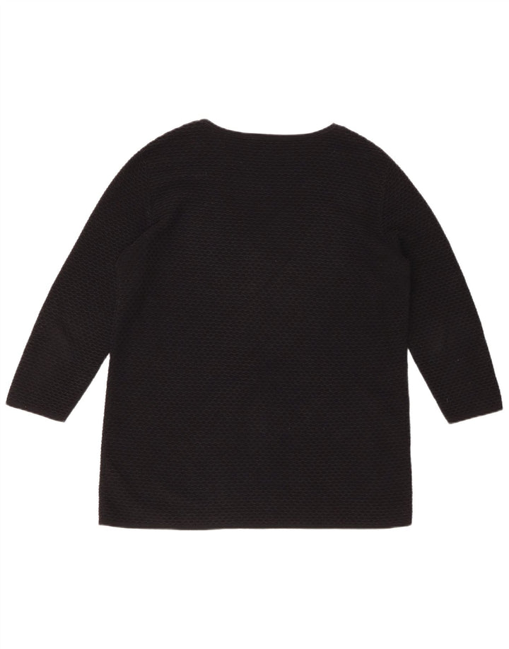 COS Womens Top 3/4 Sleeve UK 14 Medium Black Cotton