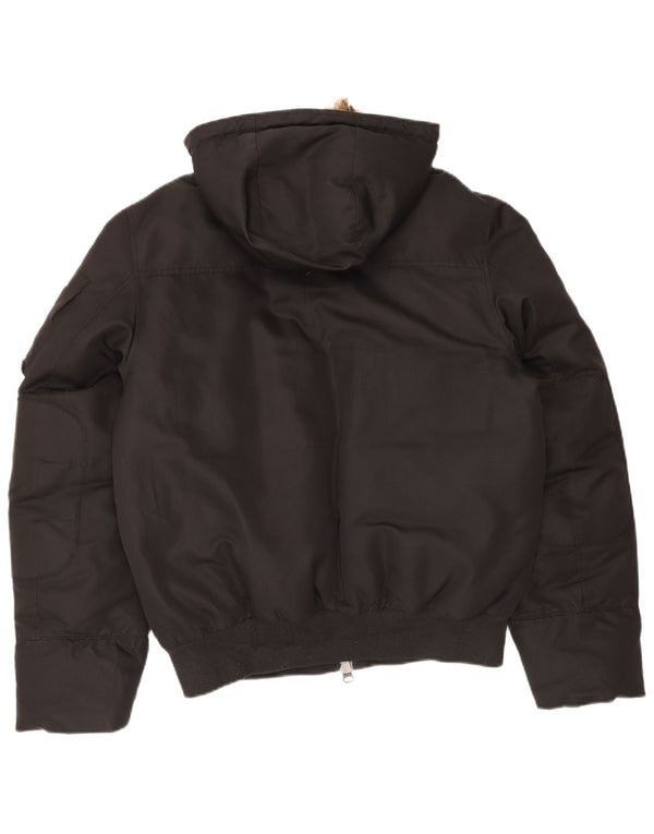 Benetton Mens Hooded Padded Jacket IT 50 Large Black
